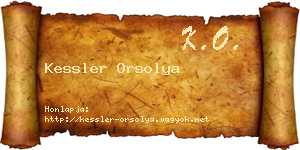 Kessler Orsolya névjegykártya